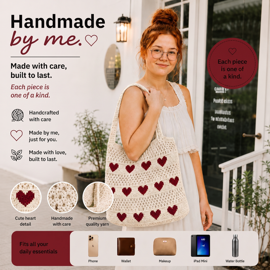 Crochet Heart Bag