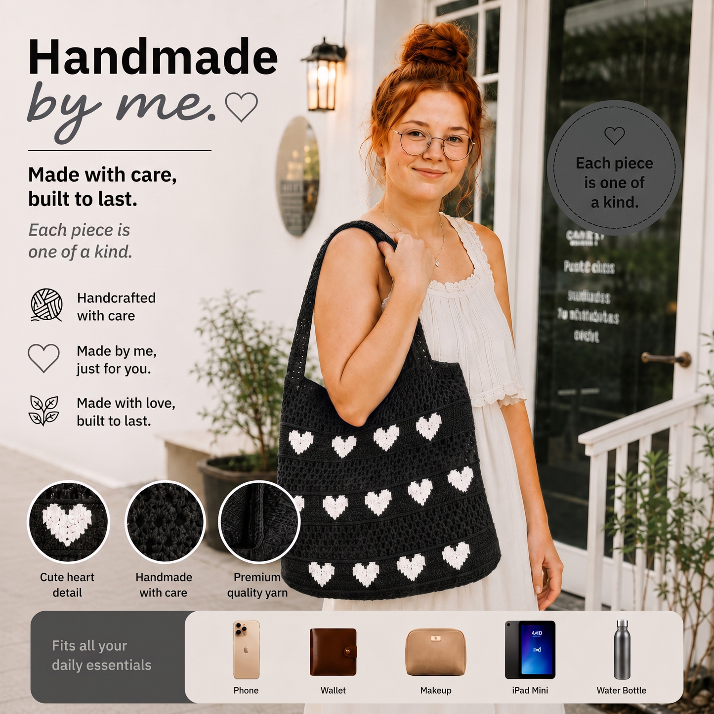 Crochet Heart Bag