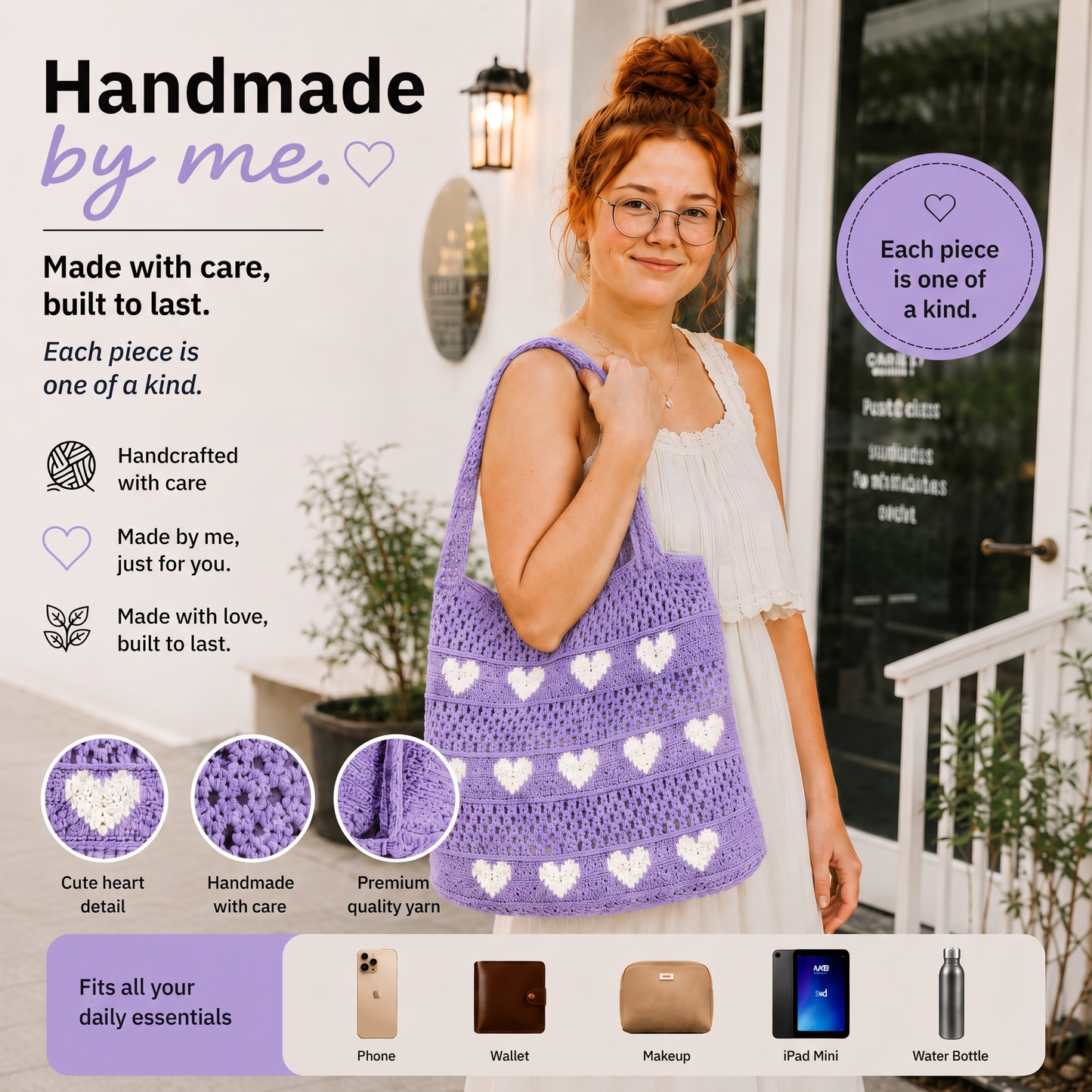 Crochet Heart Bag