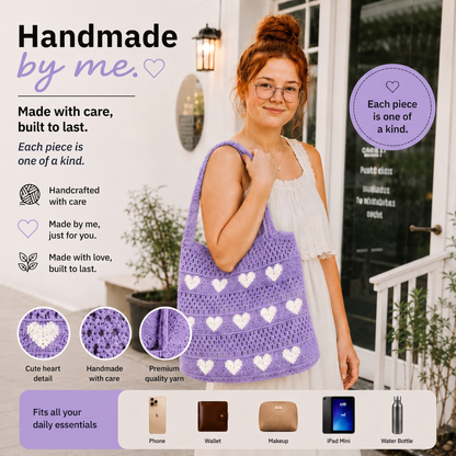 Crochet Heart Bag